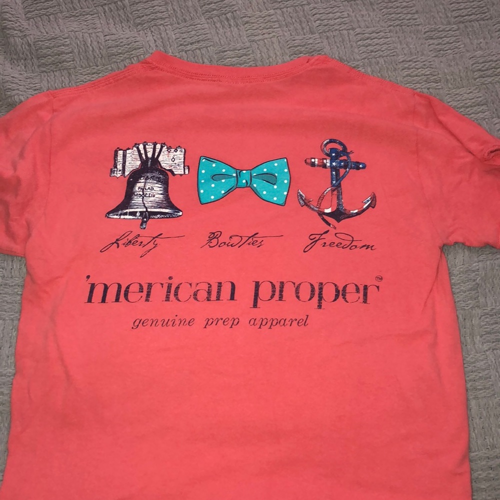 ‘mercian proper peach orange tshirt